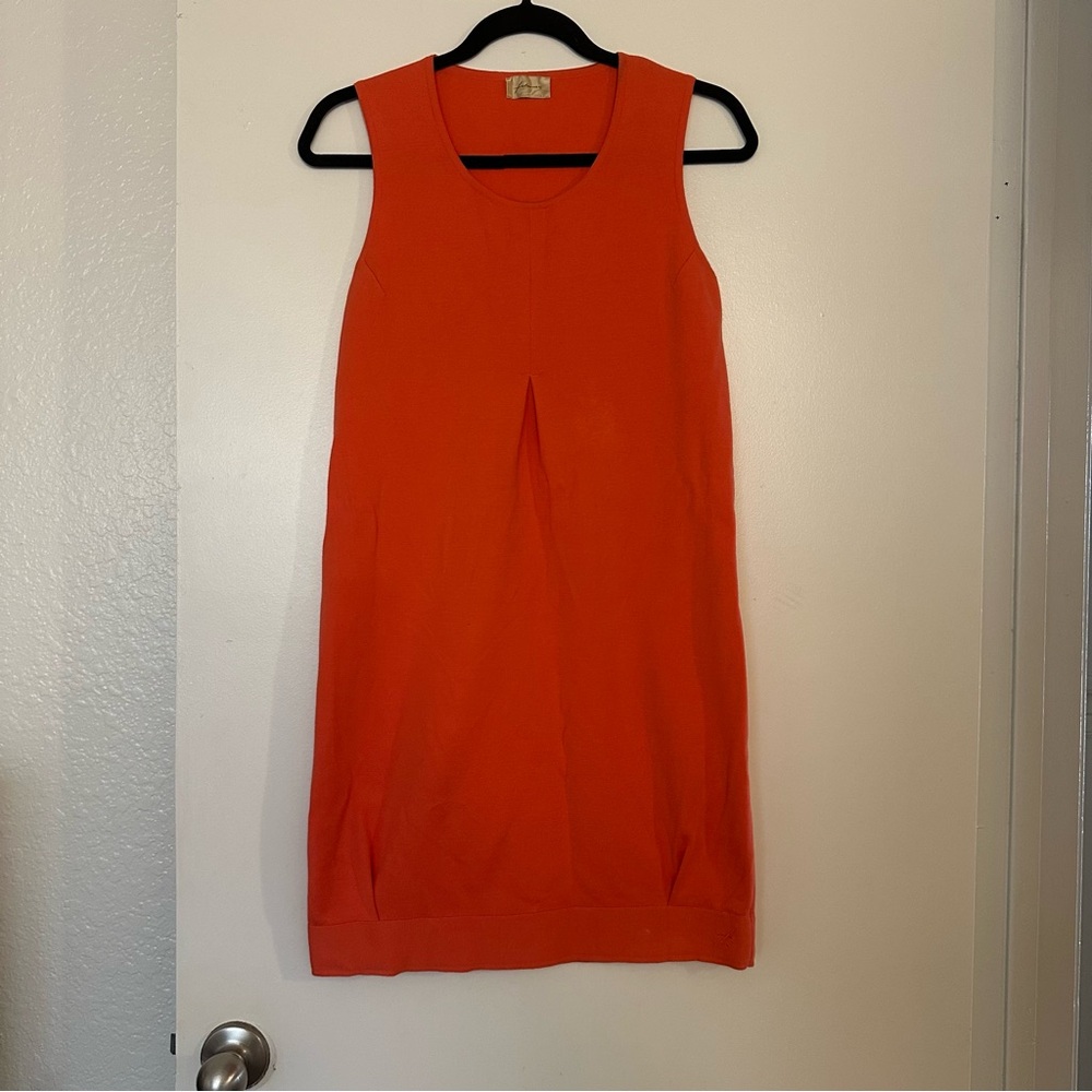Falconeri Sleeveless Coral Sheath Dress Knit Stretch